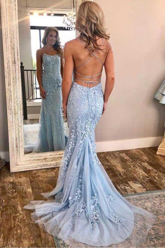 Baby Blue Mermaid Prom Dress | Stock In USA
