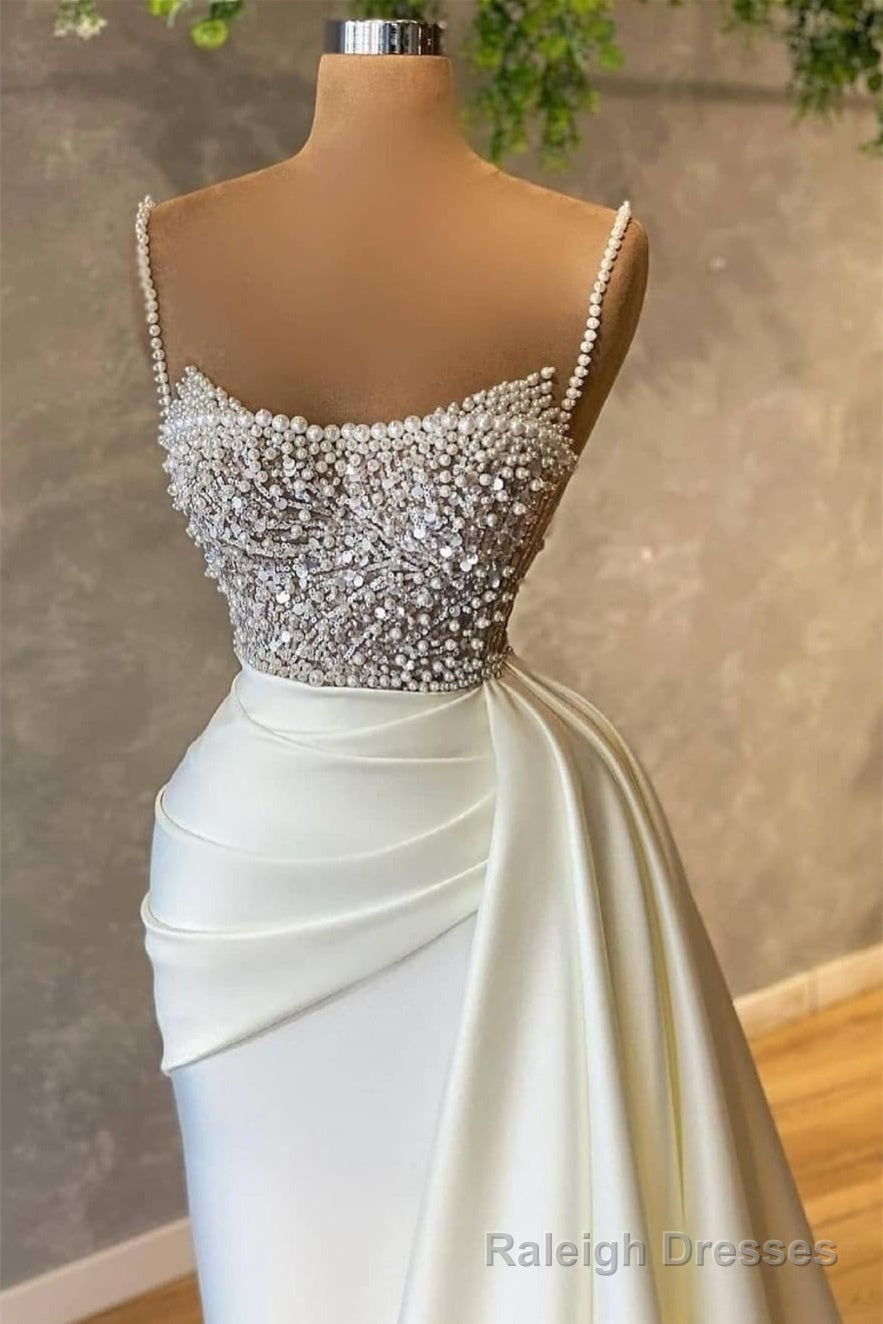 Spaghetti strap Mermaid Sweetheart Sleeveless Sequined Beaded Floor-length Prom Dress Secondary image