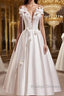 Spaghetti Strap Satin White Floral Short Prom Dresses