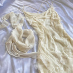 Yellow Exquisite Beaded Spaghetti Strap A-Line Chiffon Long Evening Gown Ball Gown