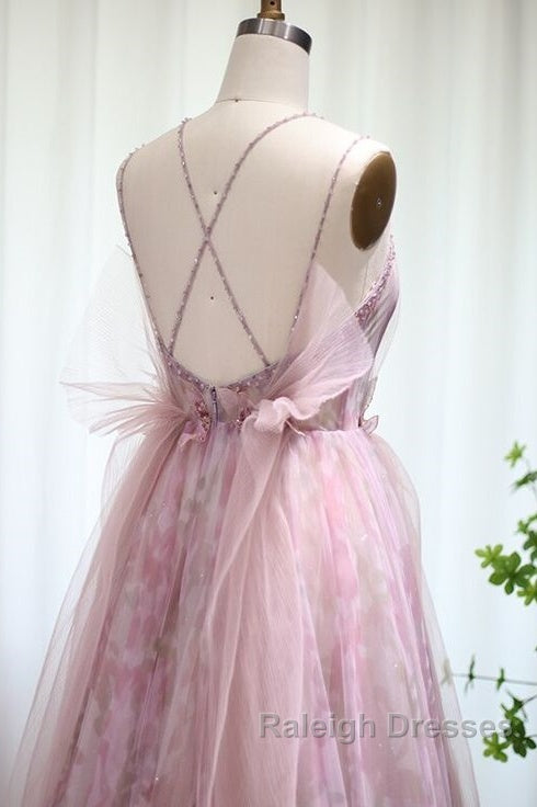 Spaghetti Straps Backless Formal Prom Dresses For Wedding Party