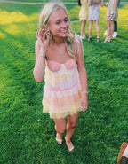 Spaghetti Straps Lace Homecoming Dress Mini Prom Dresses