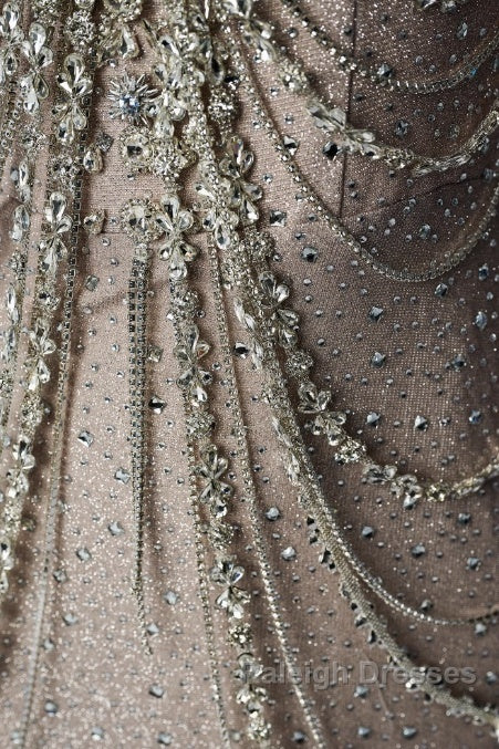 Spaghetti Straps Mermaid Beading Satin Long Prom Dress Rhinestone Formal Evening Dress