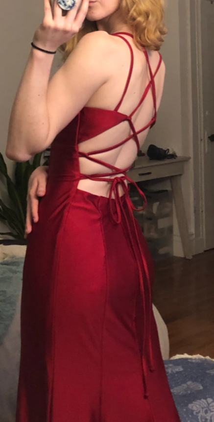 Spaghetti Straps Mermaid Long Prom Dresses Secondary image