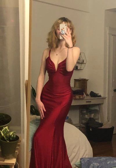 Spaghetti Straps Mermaid Long Prom Dresses
