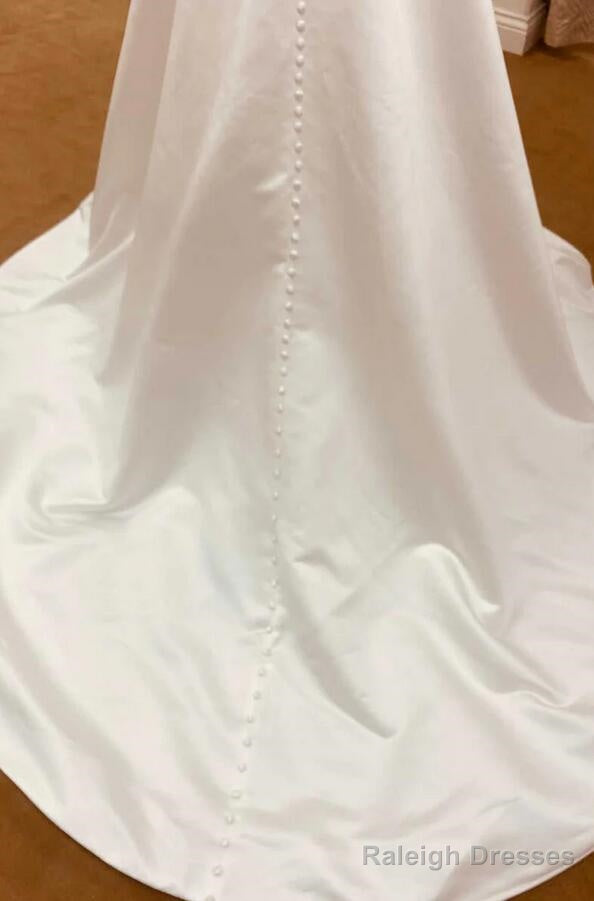Spaghetti Straps Open Back A-Line Wedding Dresses