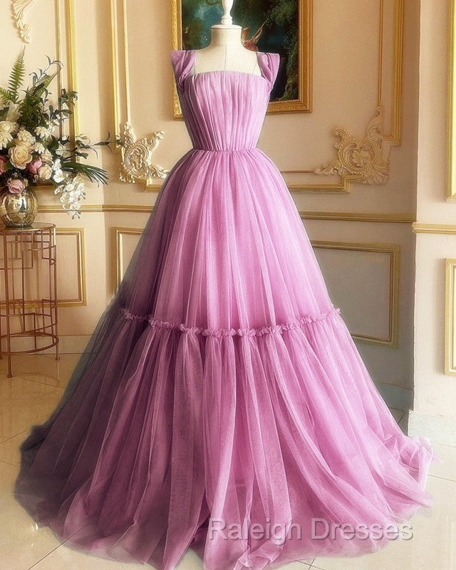 Spaghetti Straps Pleated Tulle Ruffles Ball Gown Secondary image