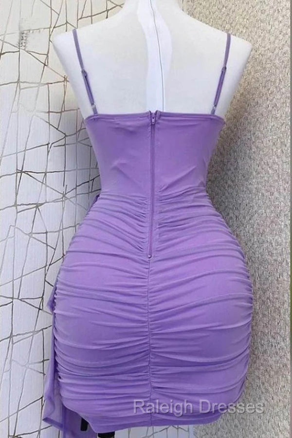 Spaghetti Straps Pleats Cute Homecoming Dress Mini Party Dress Secondary image