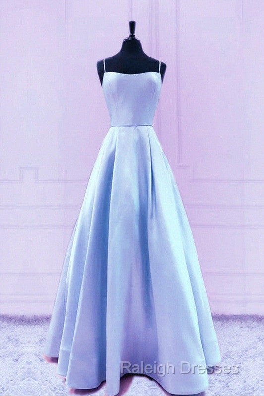 Spaghetti Straps Prom Dresses Satin Floor Length Secondary image