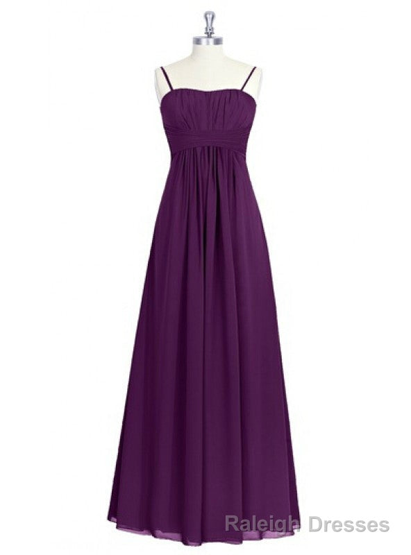 Spaghetti Straps Purple Chiffon Backless Bridesmaid Dress Main image