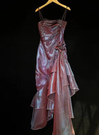 Spaghetti Straps Scoop Homecoming Dresses Mermaid Ruffled Prom Dresses