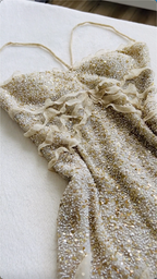 Spaghetti Straps Sequin Long Prom Dress With Slit