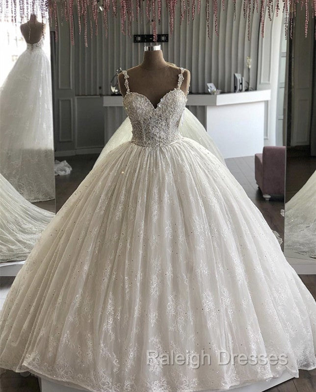 Spaghetti Straps Sweetheart Ball Gown Wedding Dresses