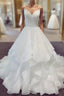 Spaghetti Straps V Neck White Wedding Dress V Neck White Puffy Wedding Gown Bridal Dress