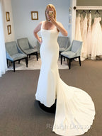 Spandex Straps Sweep Train Trumpet Mermaid Wedding Dress
