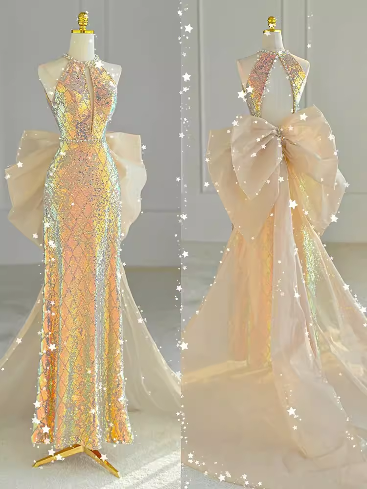 Sparkle A-Line Scoop Neckline Sequin Pink Long Prom Dresses