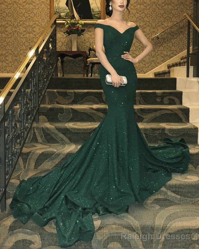 Sparkle Mermaid Off The Shoulder Prom Dresses