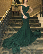 Sparkle Mermaid Off The Shoulder Prom Dress