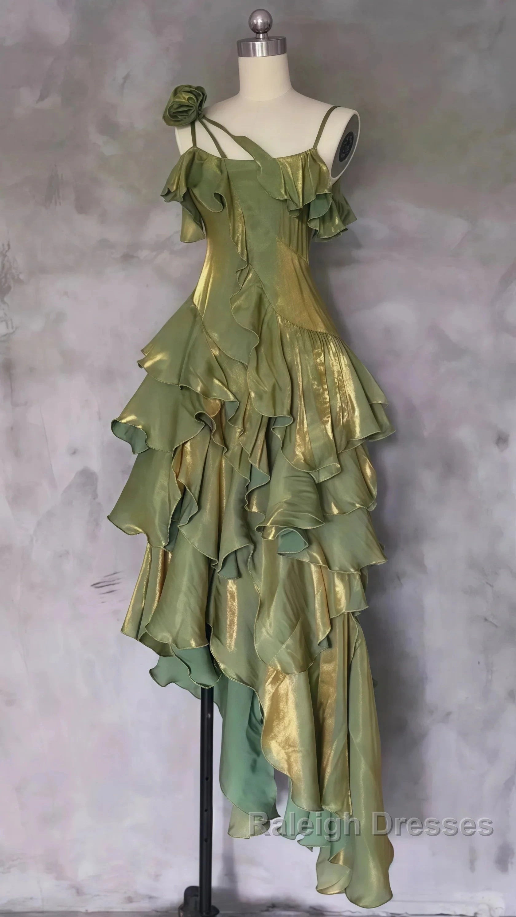 Sparkle Ruffle Prom Dresses Causal Birthday Dresses Dance Party Dress