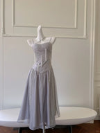 Sparkling A-Line Strap Sequined Tassel Tulle Long Formal Prom Dress