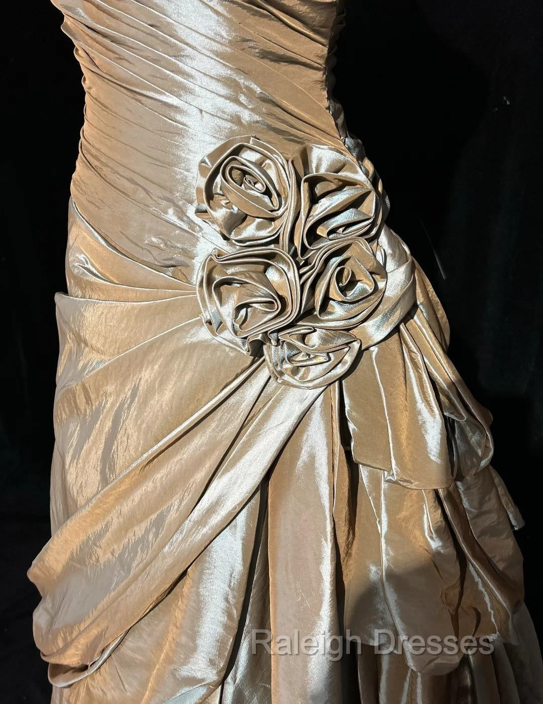 Sparkling A-Line V-Neck Satin Backless Long Prom Dress Formal Evening Dress Graduation Prom Dress