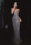 Sparkling Silver-Grey Mermaid Sequined Long Formal Prom Dress