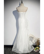 Sparkling White Sleeveless Off Shoulder Ball Dress With White Thin Shoulder Straps Backless Straps And Floor Length Ruffled Edge For Evening Dressing