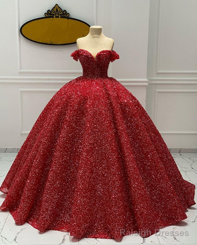 Sparkly Ball Gown Off The Shoulder Dresses Secondary image