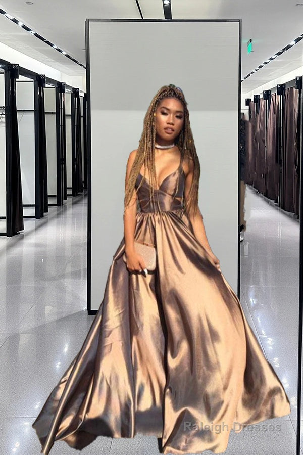 Sparkly Flowy Long V Neck Prom Dress Prom Gown Secondary image