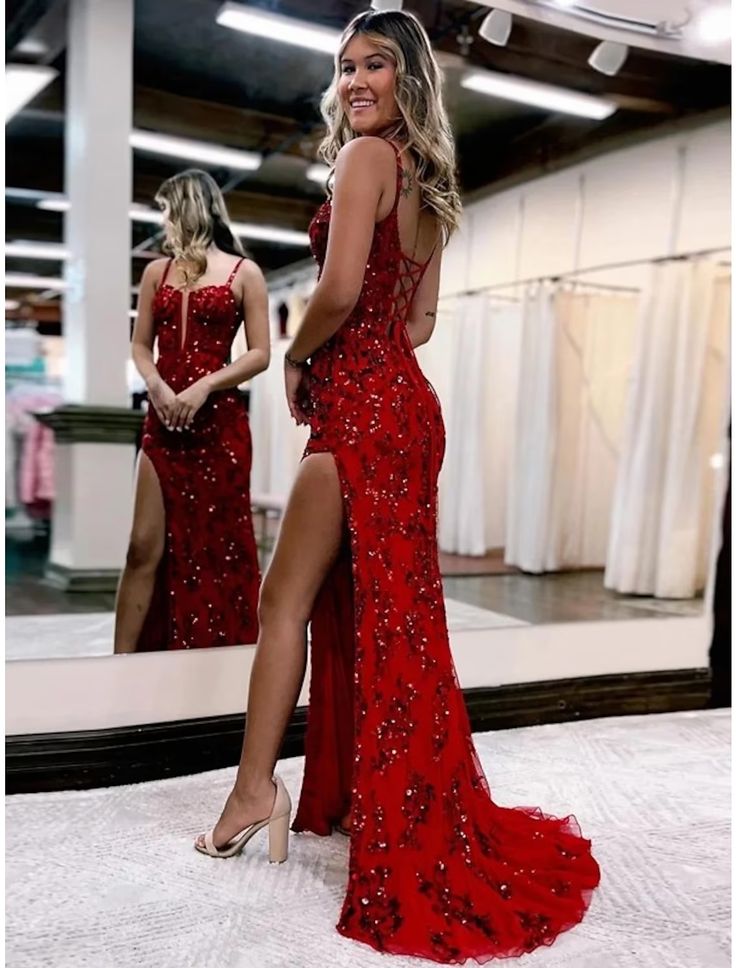 Mermaid /Trumpet Prom Gown Open Back Formal Prom Dress