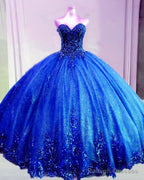 Sparkly Quinceanera Dresses Ball Gown Sweetheart Embroidery