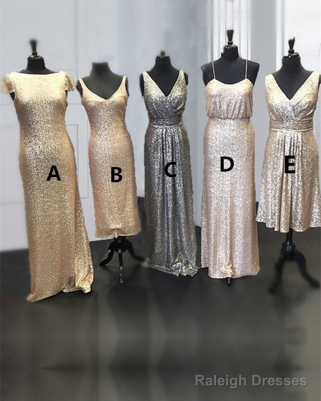Sparkly Sequin Bridesmaid Dresses Mismatched
