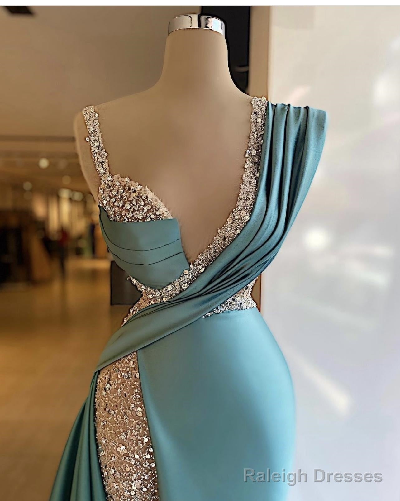 Sparkly Sequined Split Mermaid Prom Dress Crystal Long Prom Gown Custom Made Plus Size Pageant Wear Prom Dresses Secondary image