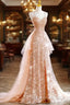 Sparkly Sheath Champagne Sequin Long Prom Dress Party Dresses