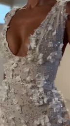 Sparkly Sheath V Neck White Feathers Beaded Wedding Dresses Short Bridal Gowns Wedding Dress