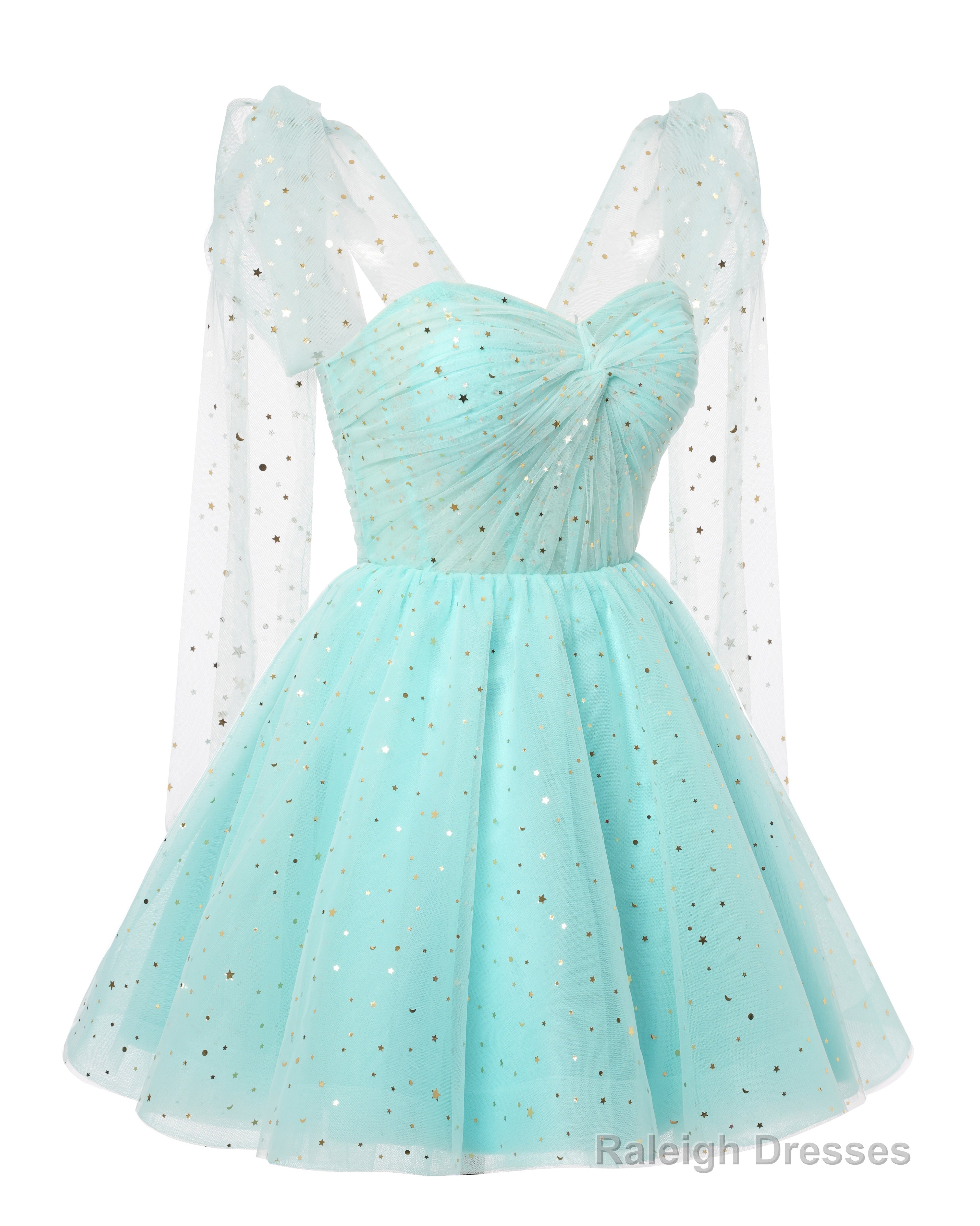 Sparkly Starry Mint Green Tulle Short Homecoming Dresses Spaghetti Bow Straps Prom Dress Sequin Cocktail Prom Dress for Teens