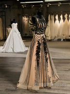Special A-line Crew Sleeveless Applique With Beading Organza Floor-Length Wedding Dress