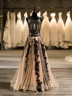 Special A-line Crew Sleeveless Applique With Beading Organza Floor-Length Wedding Dress