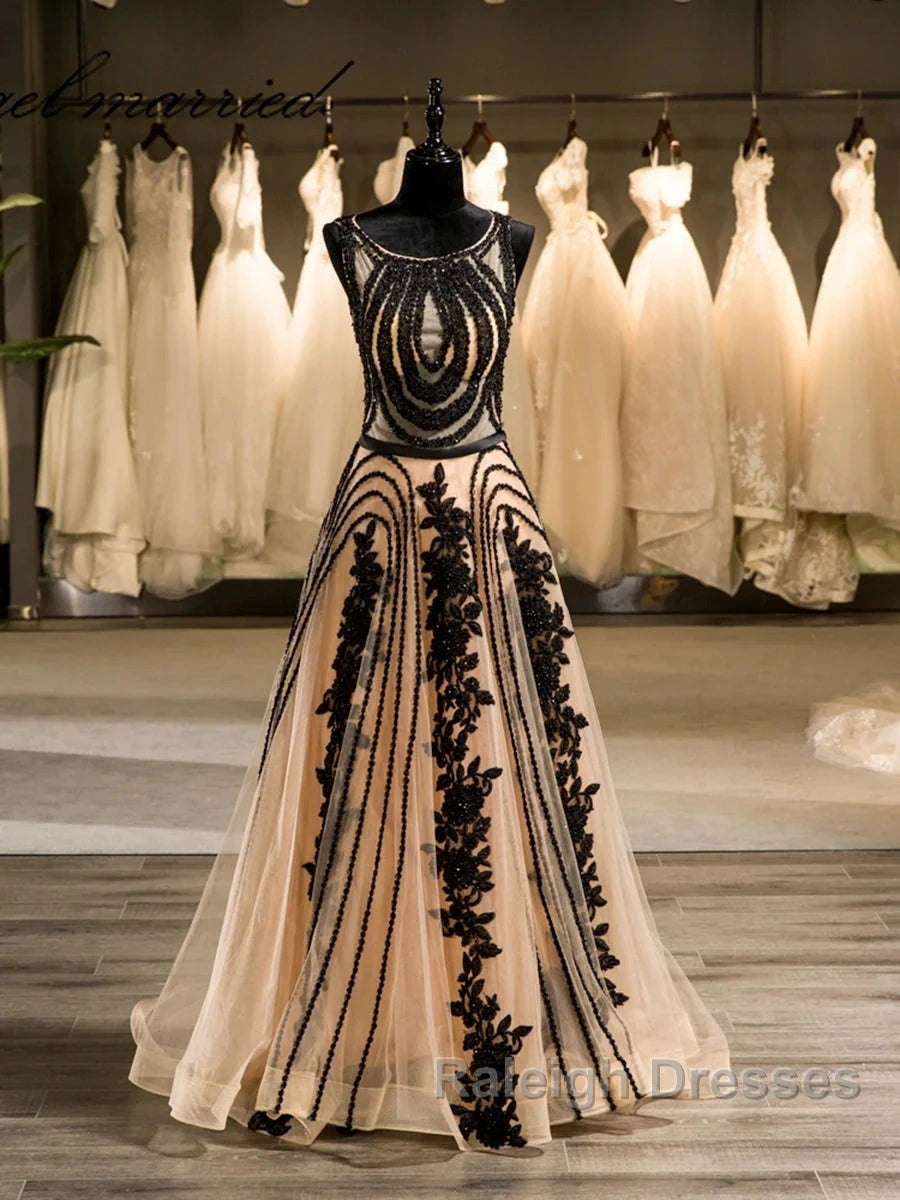 Special A-line Crew Sleeveless Applique With Beading Organza Floor-Length Wedding Dress