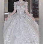 Strap Waist Pearl Sweetheart Collar Tulle Wedding Dress With Lace Elegant Beautiful
