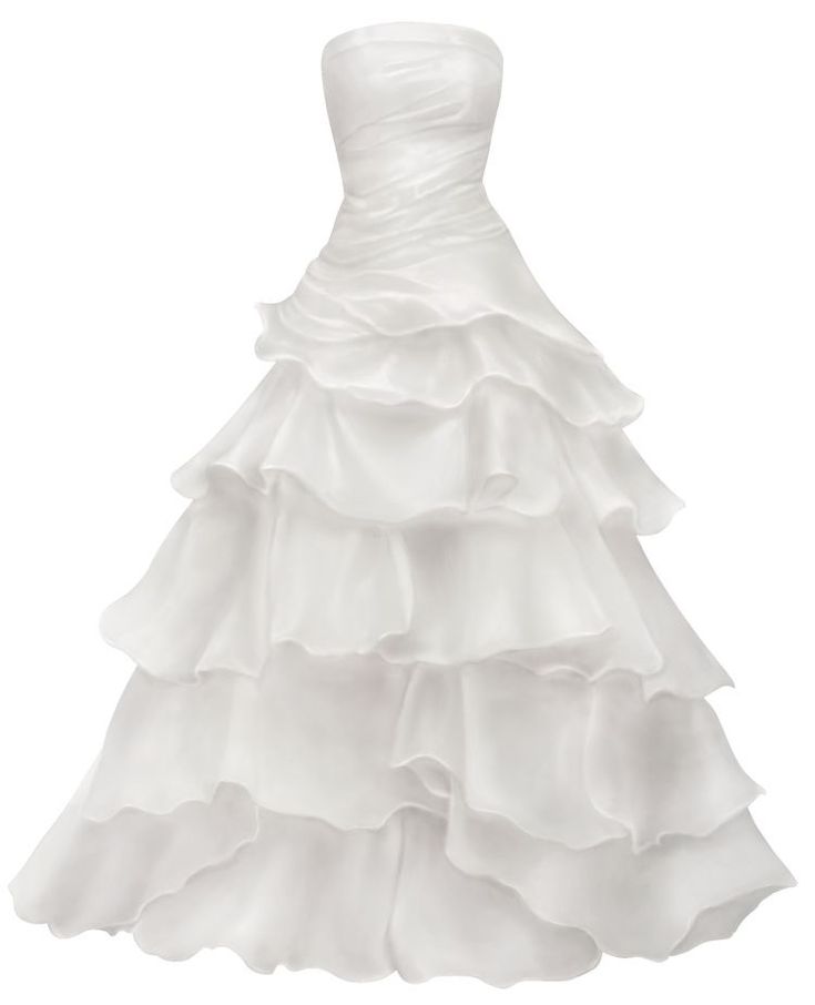 Strapless A-Line Ruffle Prom Dresses Long Layered Wedding Dresses