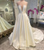 Strapless A Line Satin Wedding Dress