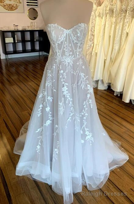 Strapless A Line Wedding Dresses,Custom Made Bridal Dress Main image