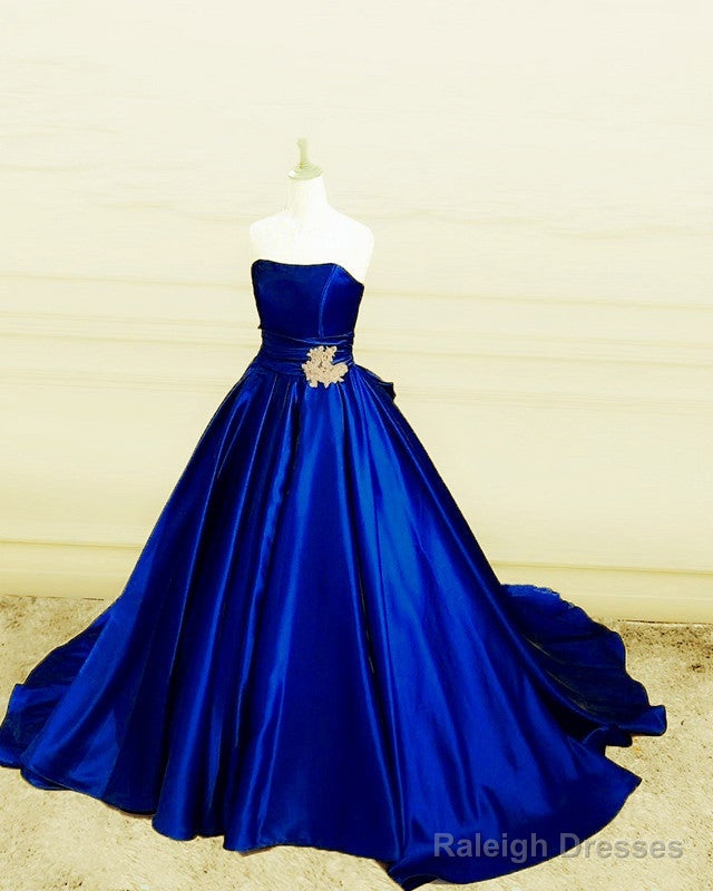 Strapless Ball Gown Satin Dresses Ruffles Secondary image