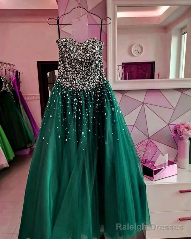 Strapless Bodice Corset Tulle Ball Gowns Prom Dresses Sequin Beaded