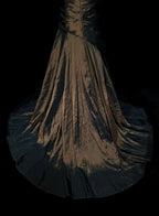 Strapless Brown Vintage Prom Dress Sleeveless Long Prom Gown