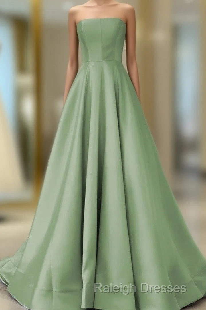 Strapless Corset Floor Length Satin Dresses Main image