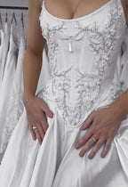 Strapless Lace Satin White Vintage Wedding Dresses