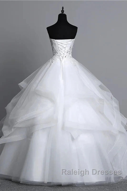 Strapless Layers Wedding Gown With Appliques Beadings Secondary image