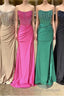 Strapless Mermaid Beaded Long Prom Dress With Slit